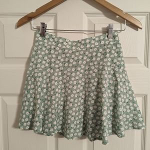 Altar'd State green daisy mini skirt with attached shorts size XS NWT